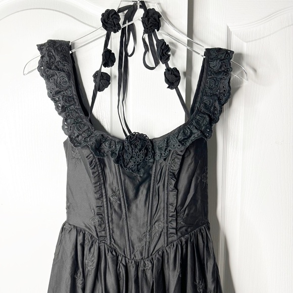 NWT For Love & Lemons Lindsey Corset Midi Dress Size XS in Black - Picture 9 of 11